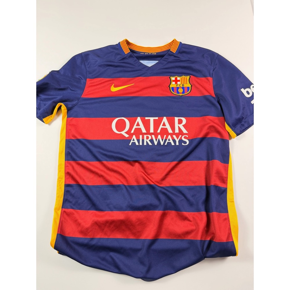 Nike FC Barcelona 2015-16 Neymar Jr 9 Home Jersey Blue Red Mens Medium